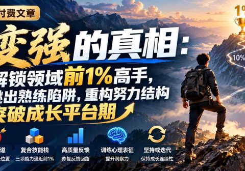 付费文章：变强的真相：解锁领域前1%高手，跳出熟练陷阱，重构努力结构突破成长平台期-免费资源