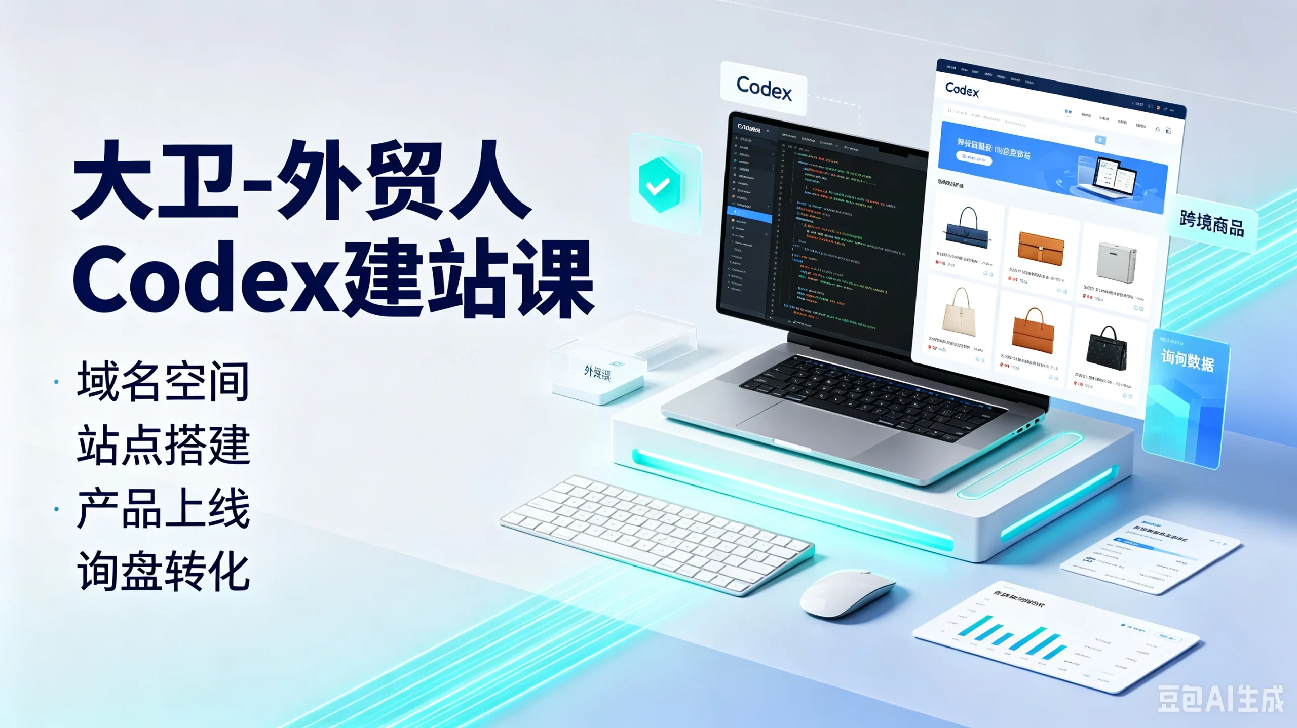 【精】大卫-外贸人codex建站课，域名空间、站点撘建-免费资源