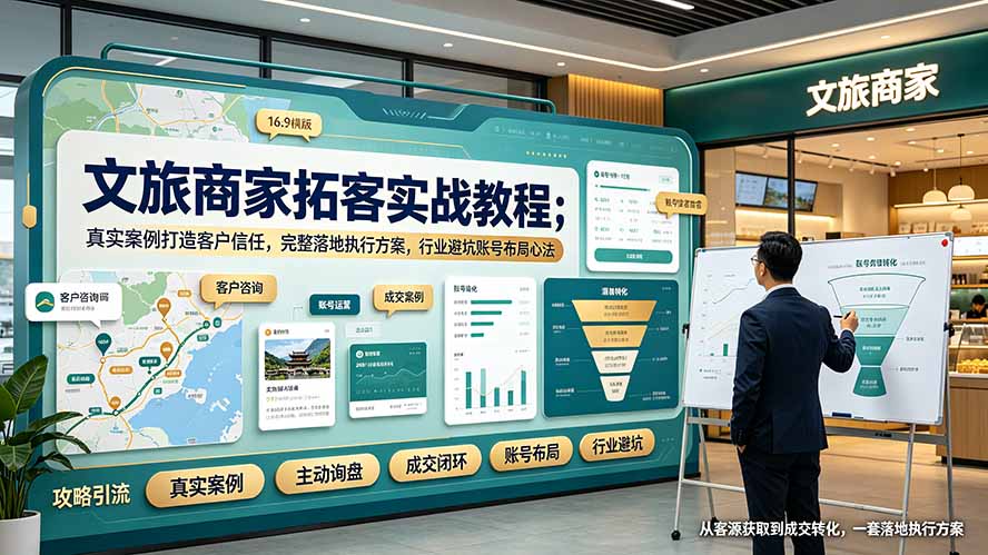 文旅商家拓客实战教程；真实案例打造客户信任，-免费资源