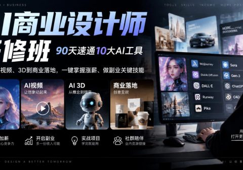 AI商业设计师研修班，90天速通10大AI工具，从绘图、视频、3D到商业落地，一键掌握涨薪、做副业关键技能-免费资源