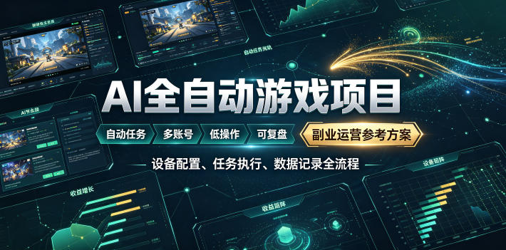 ai全自动游戏躺賺副业：日入几百，稳定运行三年的-免费资源