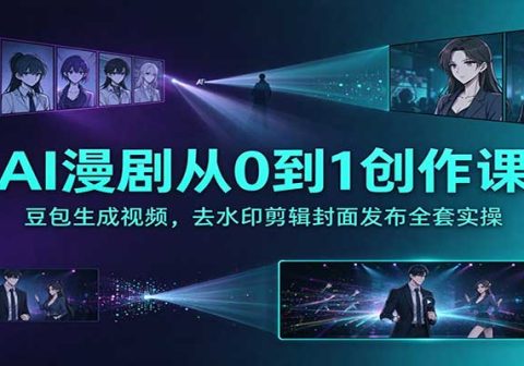AI漫剧从0到1创作课：豆包生成视频，去水印剪辑封面发布全套实操-免费资源