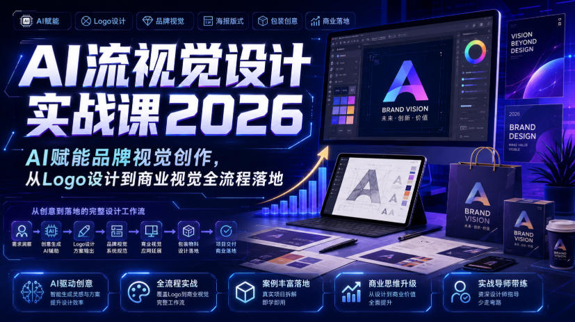 ai流视觉设计实战课2026：ai赋能品牌视觉创作，从logo设-免费资源