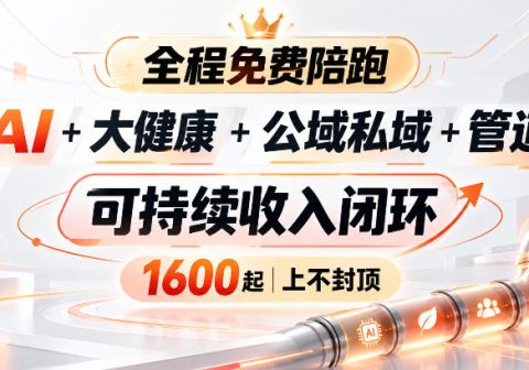 AI+大健康+公域私域+管道+可持续收入闭环，小白可轻松上手，人人可以打造管道收益-免费资源