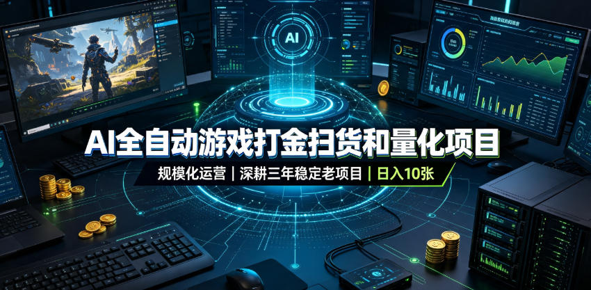 ai全自动游戏打金扫货和量化项目，规模化运营日入-免费资源