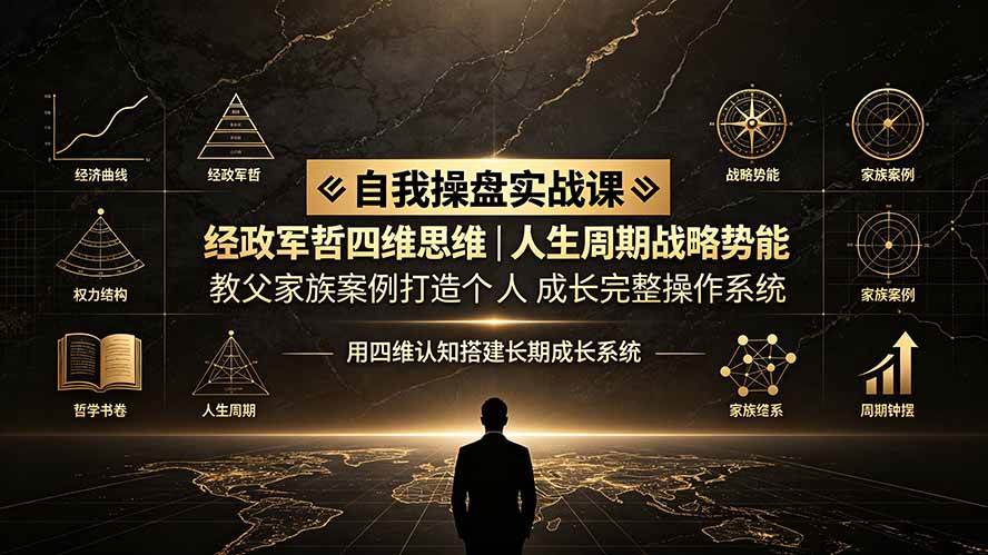 （19398期）自我操盘实战课：经政军哲四维思维｜人-免费资源