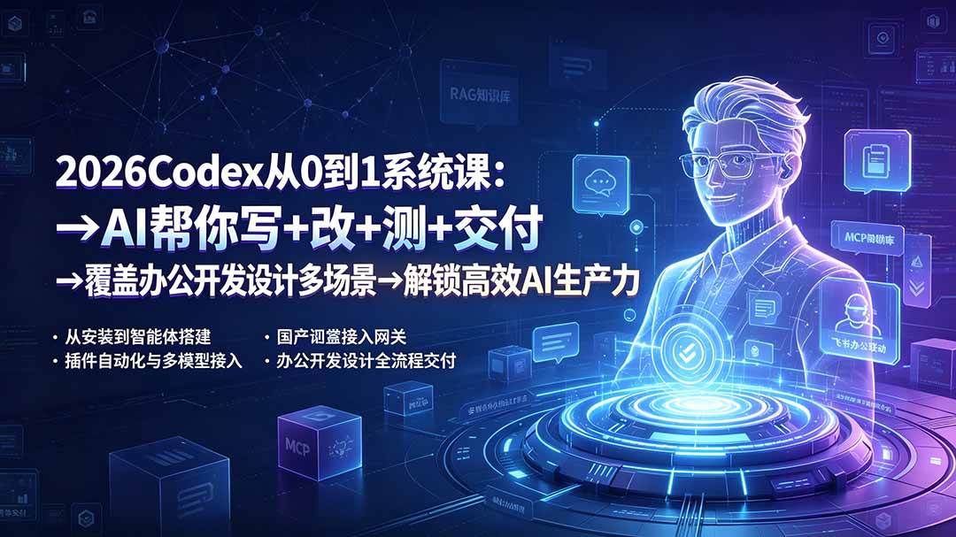 （19461期）2026codex从0到1系统课：→ai帮你写改测交付→覆-免费资源