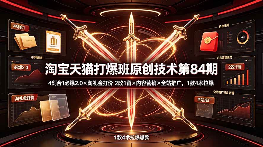 （19428期）-淘宝天猫打爆班原创技术第84期：4剑合1必爆2-免费资源