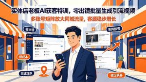 (19234期)实体店老板ai获客特训,零出镜批量生成引-免费资源