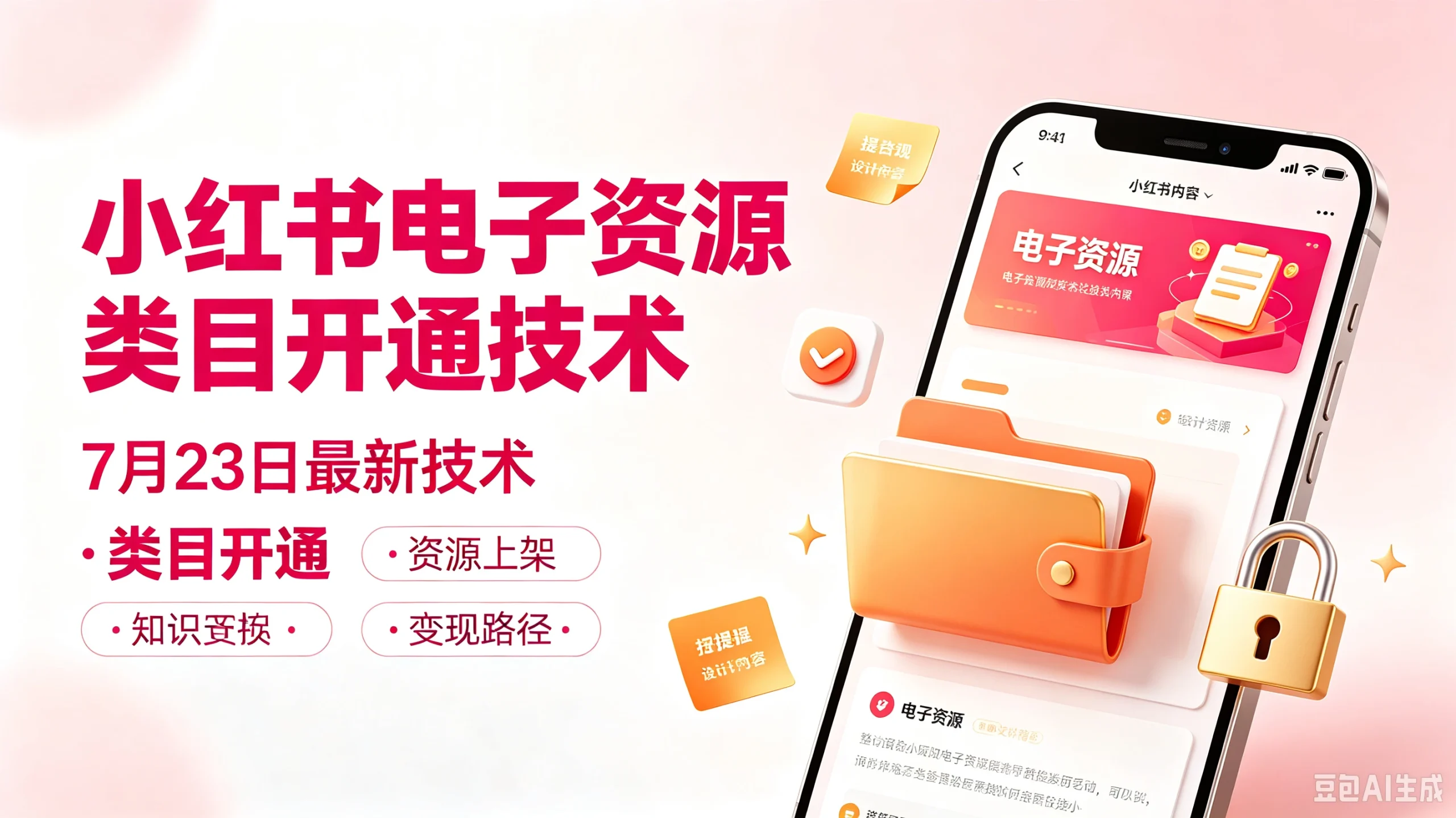小红书电子资源类目开通技术，7月23日最新技术·类-免费资源