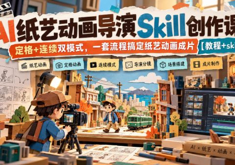 AI纸艺动画导演Skill创作课｜定格+连续双模式，一套流程搞定纸艺动画成片【教程+skill】-免费资源
