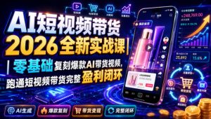 ai短视频带货2026全新实战课｜零基础复刻爆款ai带货视-免费资源