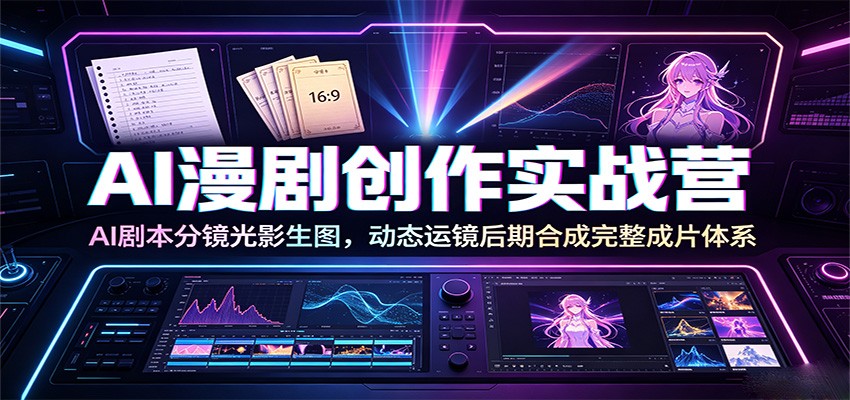 ai漫剧创作实战营：ai剧本分镜光影生图，动态运镜-免费资源
