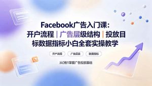 （19464期）-facebook广告入门课：开户流程｜广告层级结构-免费资源