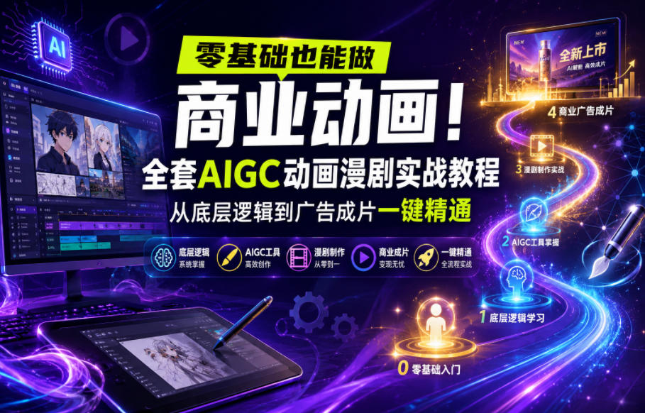 零基础也能做商业动画！全套aigc动画漫剧实战教程-免费资源