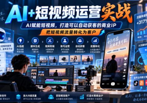 AI+短视频运营实战,AI赋能短视频,打造可以自动获客的商业IP,把短视频流量转化为客户-免费资源