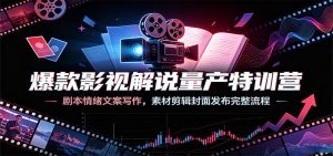 爆款影视解说量产特训营:剧本情绪文案写作,素-免费资源