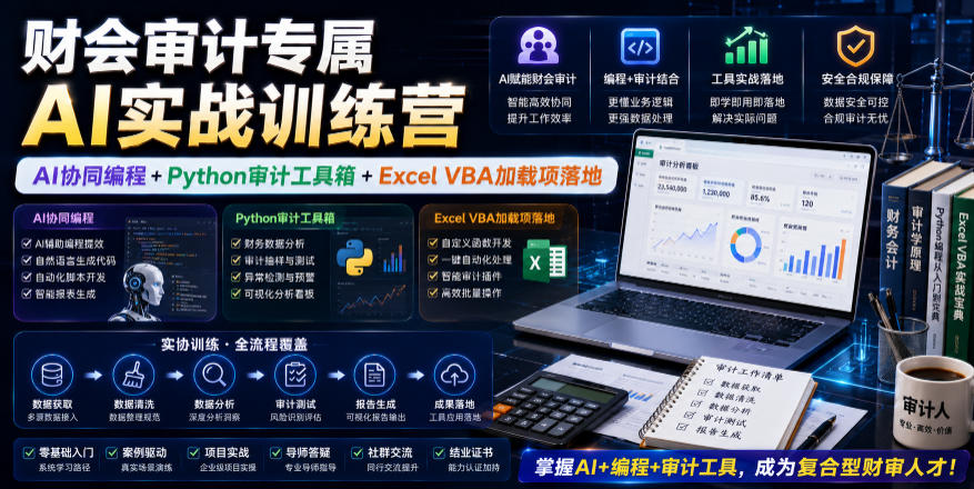 财会审计专属ai实战训练营｜ai协同编程python审计工具箱-免费资源