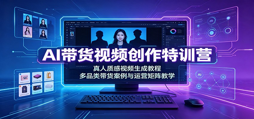 ai带货视频创作特训营：真人质感视频生成教程，多-免费资源