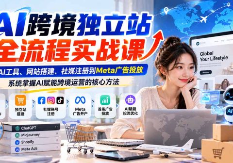 AI跨境独立站全流程实战课：从AI工具、网站搭建、社媒注册到Meta广告投放，系统掌握AI赋能跨境运营的核心方法-免费资源
