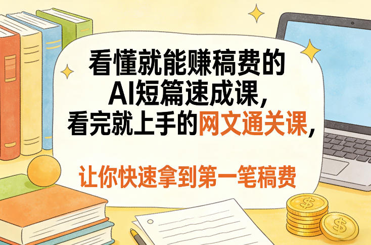 看懂就能賺稿费的ai短篇速成课，看完就上手的网文-免费资源