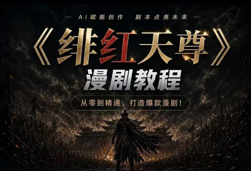 绯红天尊ai漫剧系统教程｜从零入门到精通，工具运-免费资源