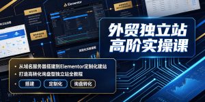 外贸独立站高阶实操课｜从域名服务器搭建到elementor定-免费资源