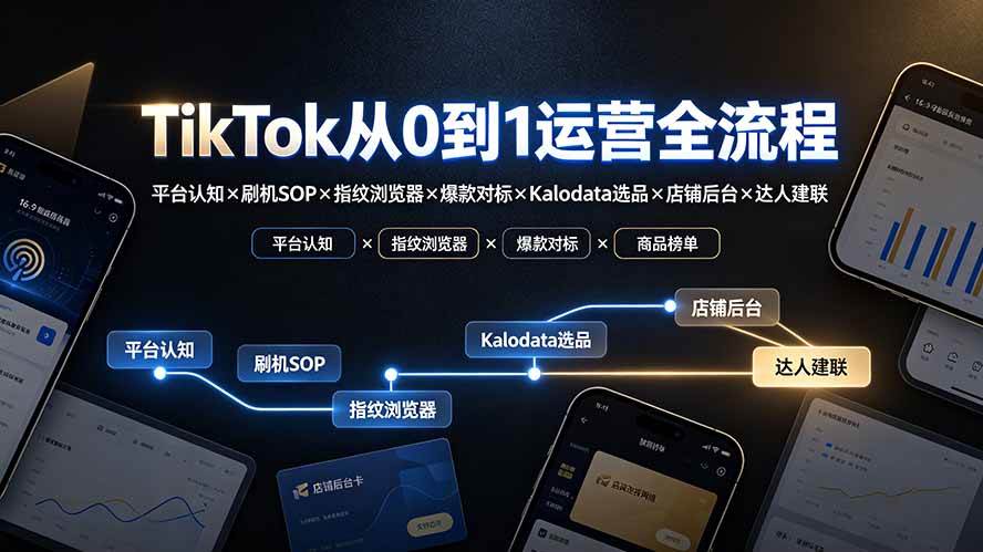 （19480期）tiktok从0到1运营全流程：平台认知x刷机sopx指纹-免费资源