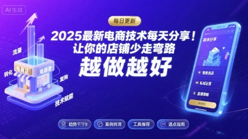 【精】2025-2026最新电商技术每天分享，让你的店铺少走-免费资源