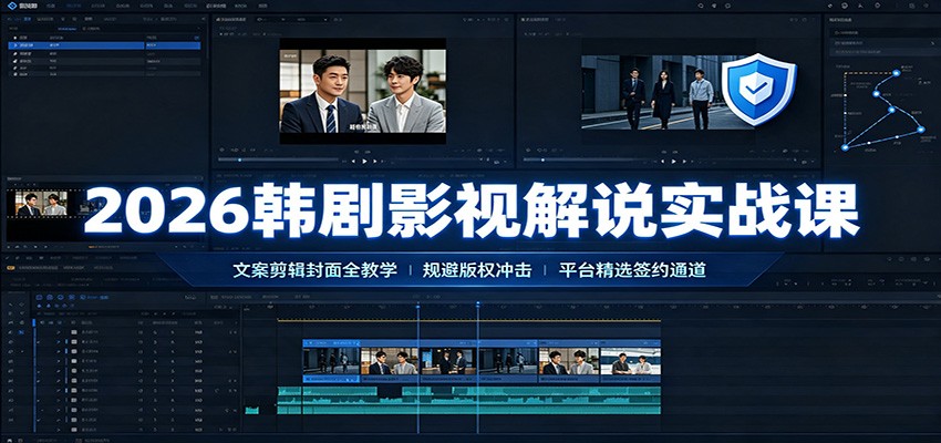2026韩剧影视解说实战课：文案剪辑封面全教学，规-免费资源