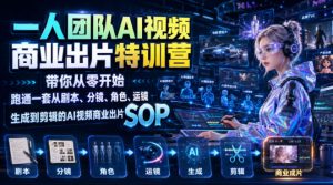 一人团队ai视频商业出片实战课:带你从零开始跑通-免费资源