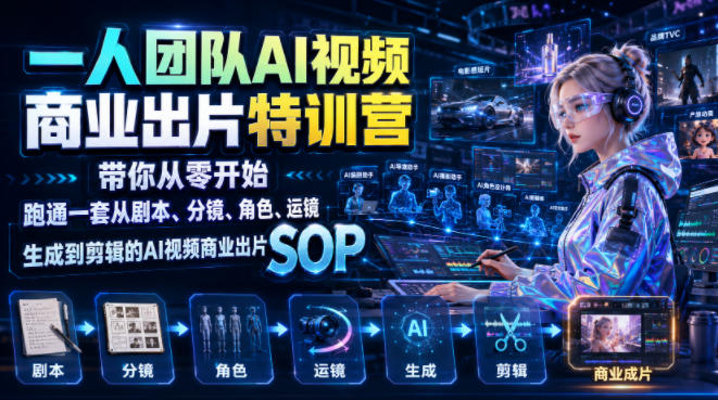 一人团队ai视频商业出片实战课：带你从零开始跑通-免费资源