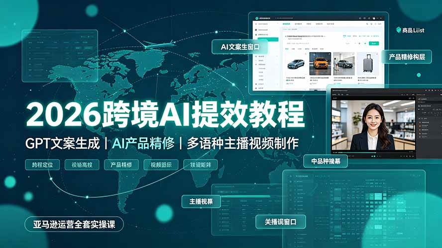 （19286期）2026跨境ai提效教程·gpt文案生成｜ai产品精修｜-免费资源