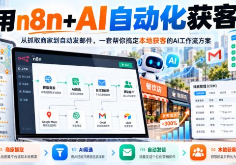 【无水印】用n8n+AI自动化获客，从抓取商家到自动发邮件，一套帮你搞定本地获客的AI工作流方案【原创双语字幕】-免费资源