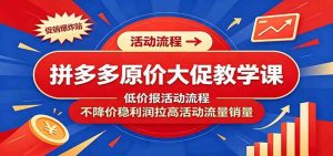 拼多多原价大促教学课：低价报活动流程，不降价-免费资源