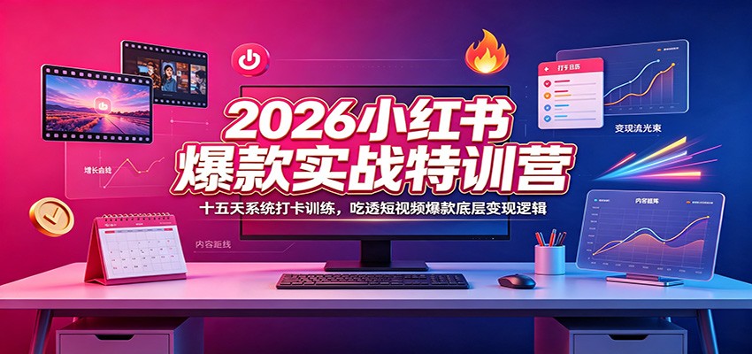 2026小红书爆款实战特训营：十五天系统打卡训练，-免费资源