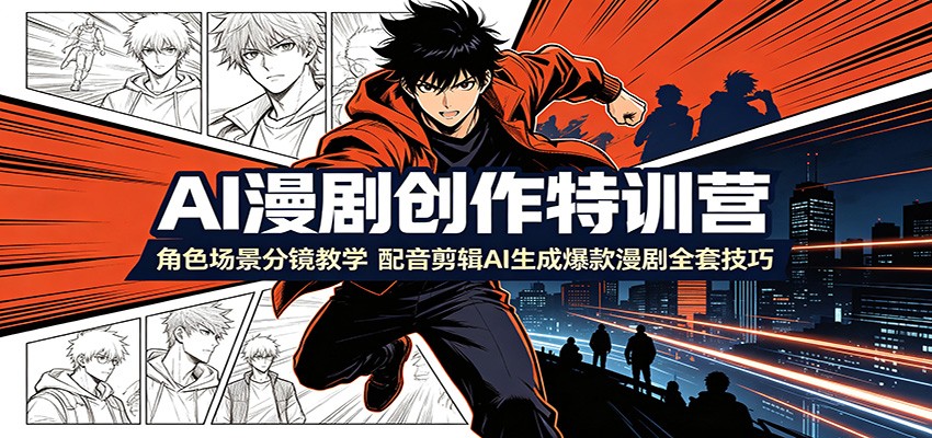 ai漫剧创作特训营：角色场景分镜教学，配音剪辑ai-免费资源