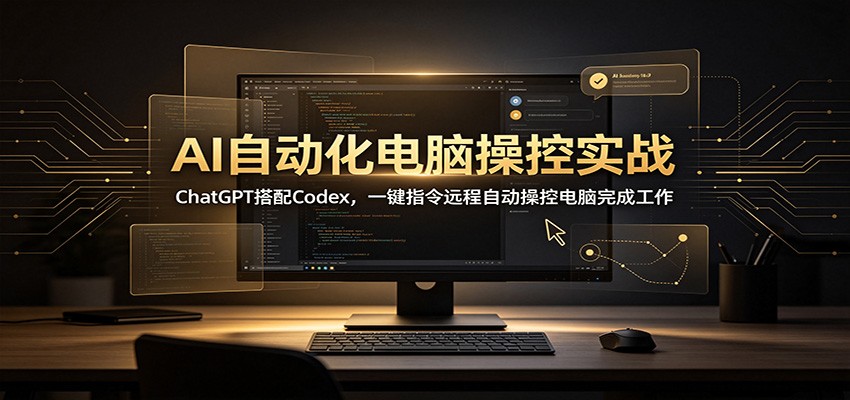 ai自动化电脑操控实战：chatgpt搭配codex，一键指令远程自-免费资源