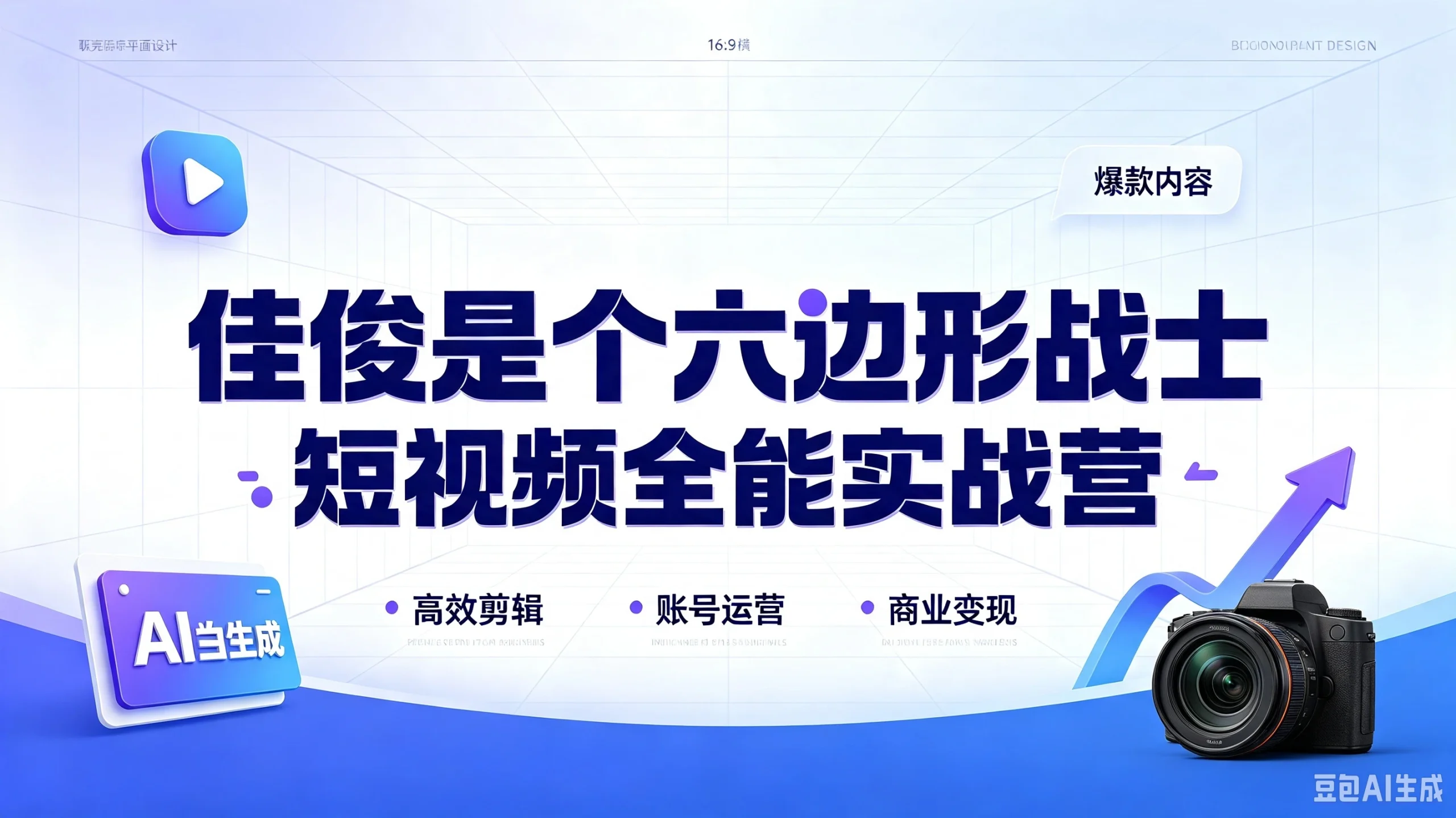 【精】佳俊是个六边形战士·短视频全能实战营，-免费资源
