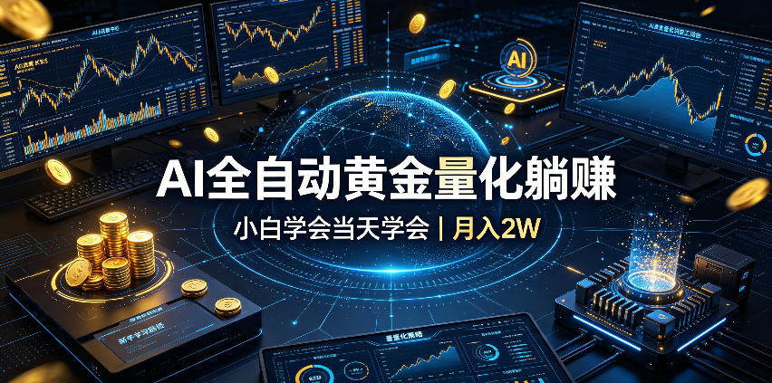 ai全自动黄金量化躺赚：小白学会当天学会，月入2w-免费资源