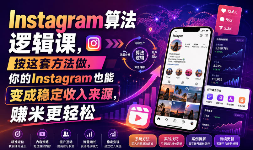 instagram算法逻辑课，按这套方法做，你的instagram也能变成稳-免费资源