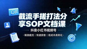 截流手搓打法分享sop文档课,抖音小红书视频号丨-免费资源