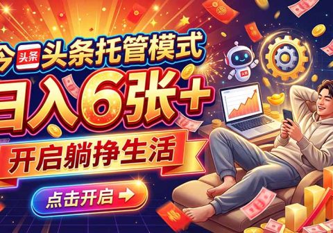 今日头条AI托管模式，每天5分钟，最高月入5000+，操作超简单，零门槛-免费资源