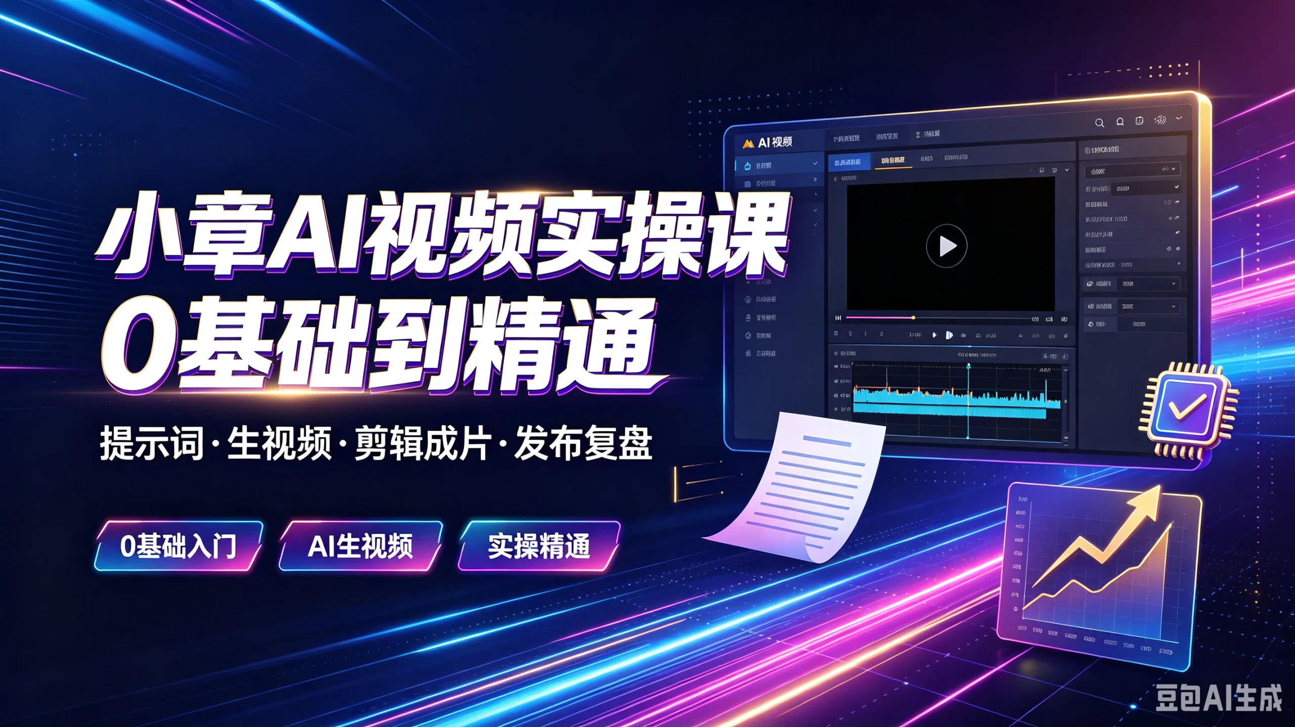 【精】小章ai视频实操课o基础到精通，提示词·生视-免费资源