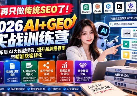别再只做传统SEO了！《2026AI+GEO实战训练营》教你布局AI大模型搜索、提升品牌推荐率与精准获客转化-免费资源