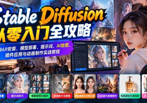 Stable Diffusion从零入门全攻略：WebUI安装、模型部署、提示词、AI绘图、插件应用与动画制作实战教程-免费资源