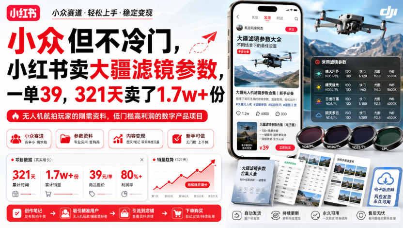 小众但不冷门，小红书卖大疆滤镜参数，一单39，321-2-免费资源