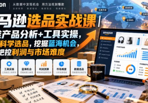 亚马逊选品实战课|多维产品分析+工具实操,数据科学选品,挖掘蓝海机会,精准把控利润与市场难度-免费资源