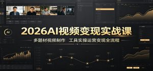 2026ai视频变现实战课：多题材视频制作，工具实操运-免费资源