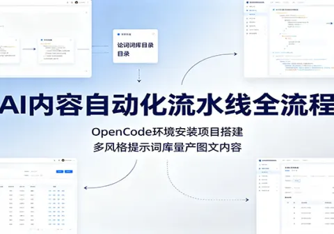 ai内容自动化流水线全流程：opencode环境安装项目搭建，-免费资源
